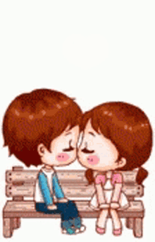 Gif animé amour bisous